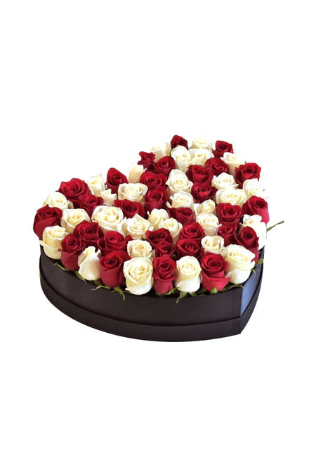 Blooming Success Achievement Heart Box with colorful flowering plants – elegant congratulatory plant gift in Riyadh