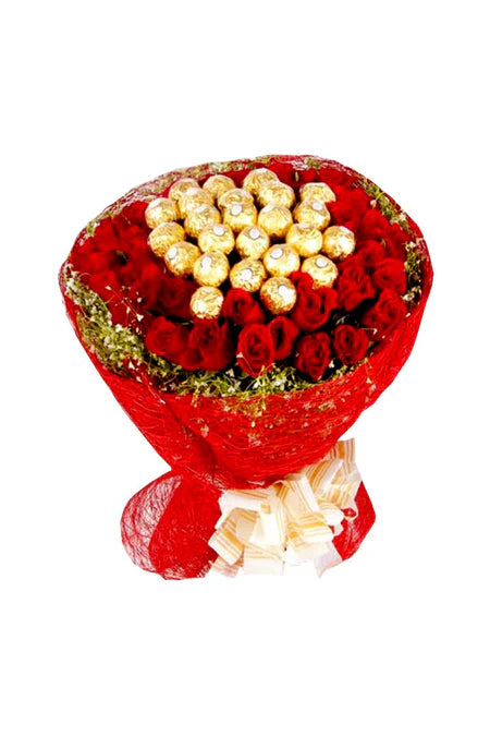 Bold Blossoms Gift Set with colorful flowering plants in a designer planter for gifting in Riyadh