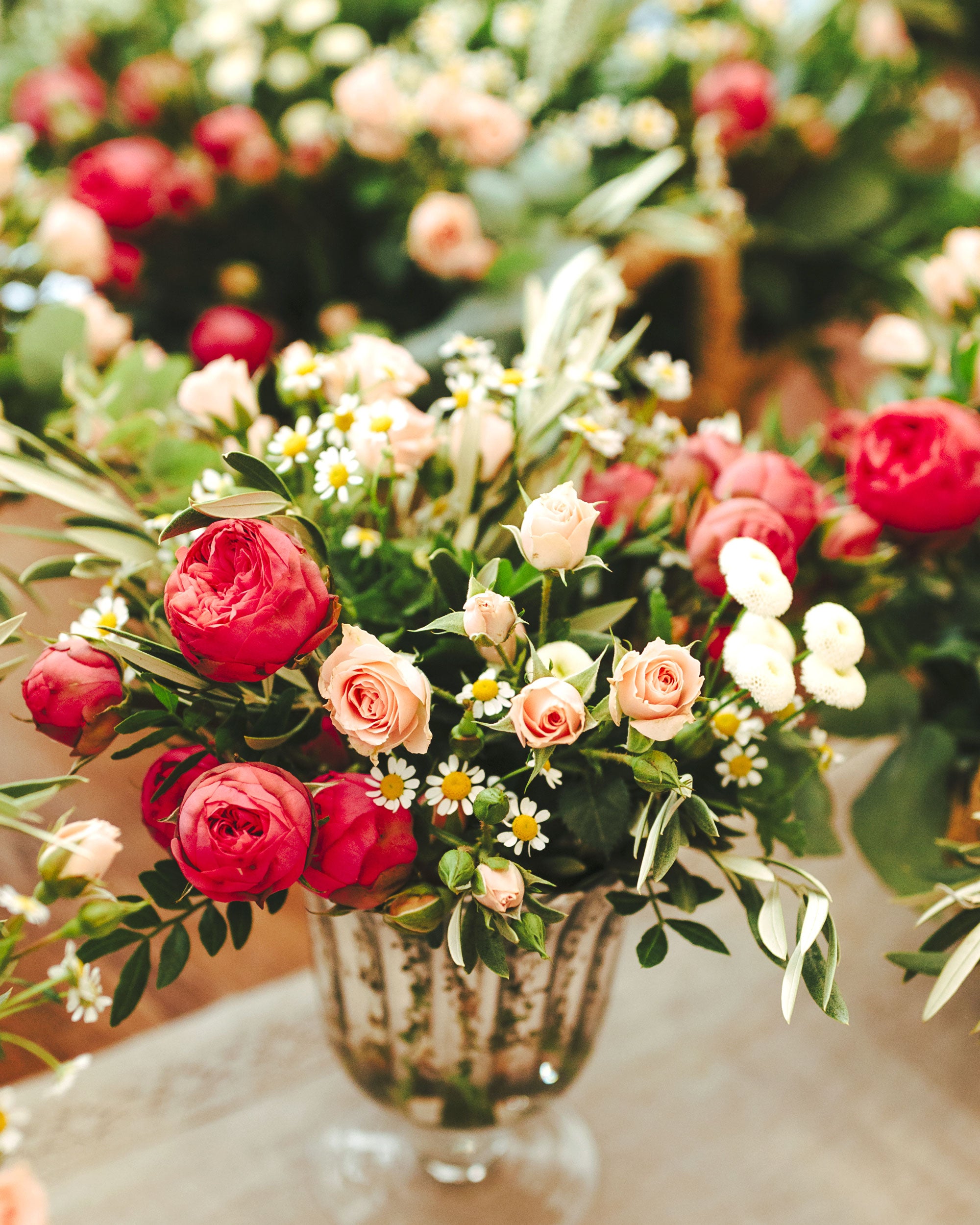 Tabletop Greenery Centerpieces