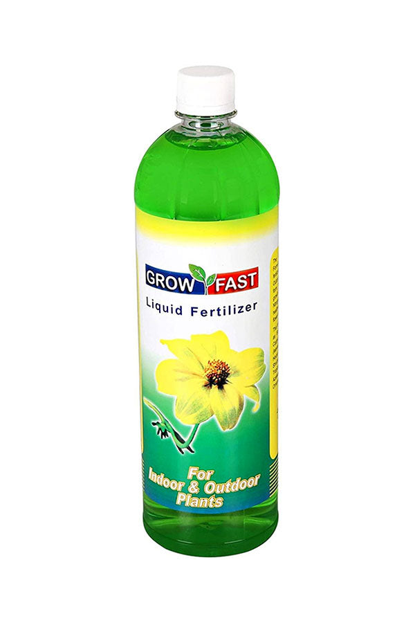 GrowFast Liquid Fertilizer bottle for outdoor and indoor plant care