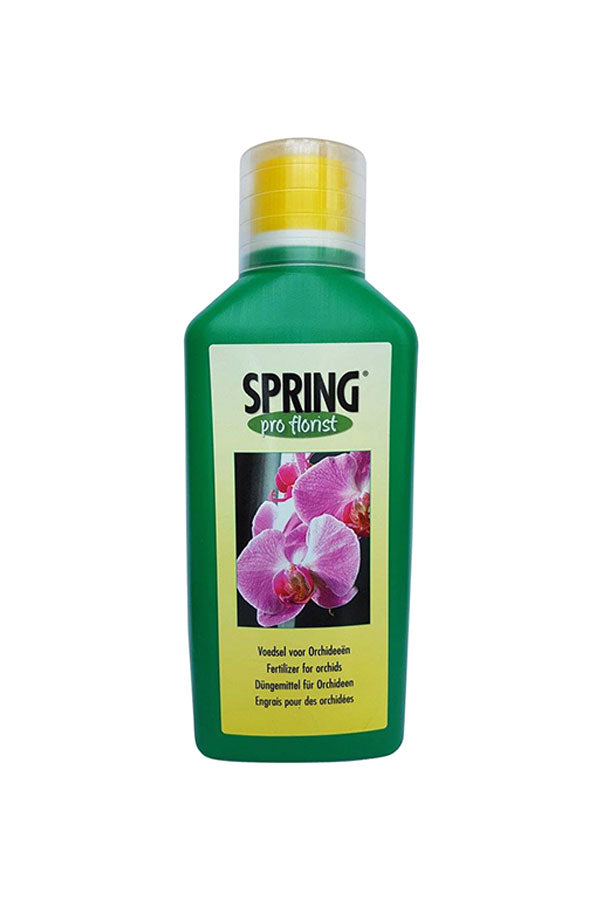 Spring Orchid Fertilizer 500 ml bottle with balanced NPK 5-5-5 nutrients for healthy orchids
