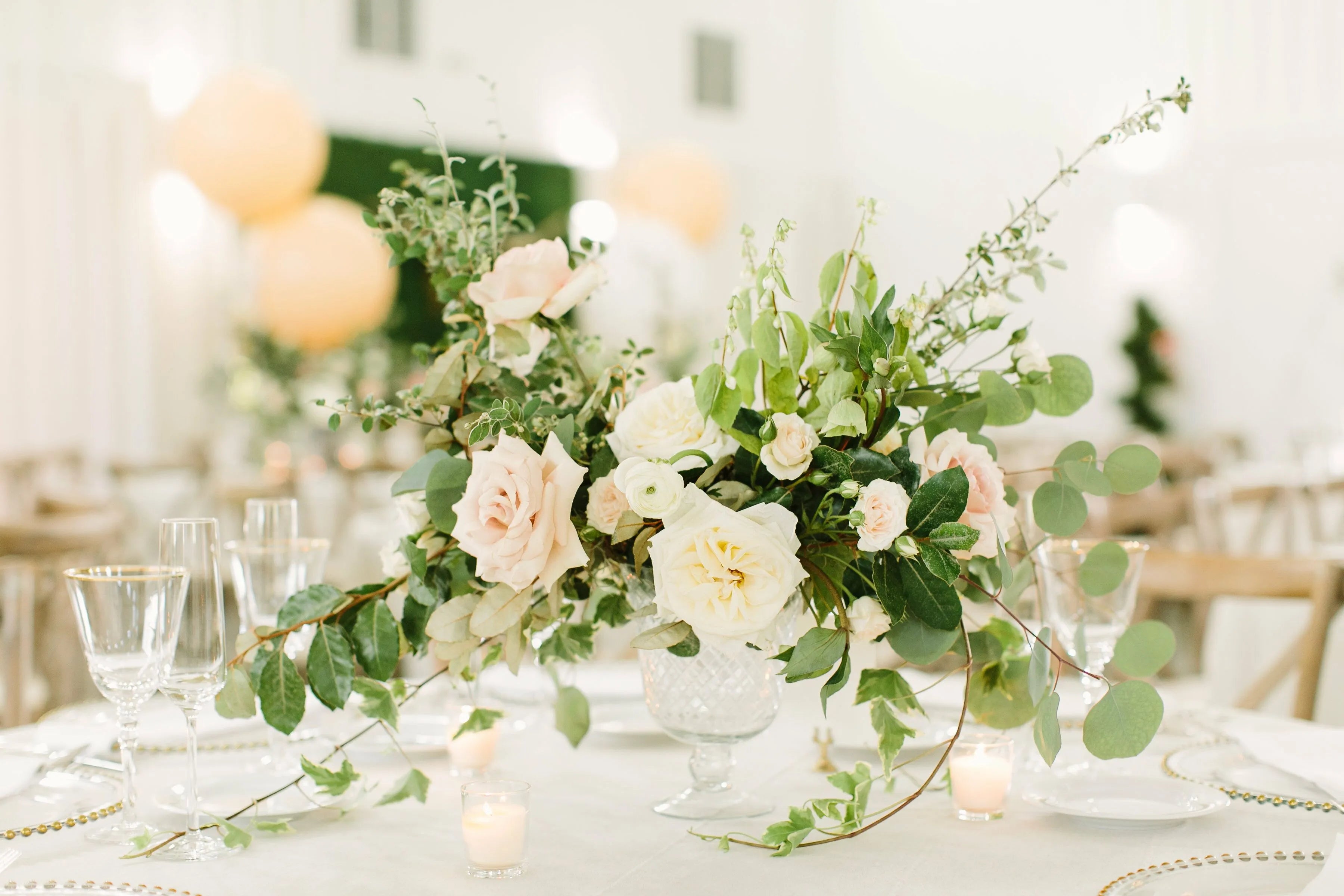 Tabletop Greenery Centerpieces