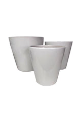 White Ceramic Pot In Cone Shape