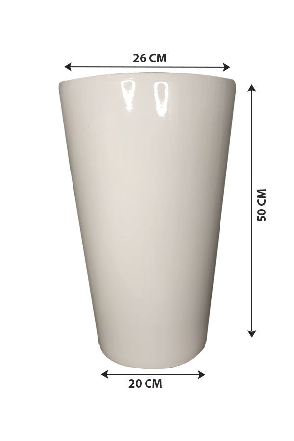 Tall White Ceramic Pot