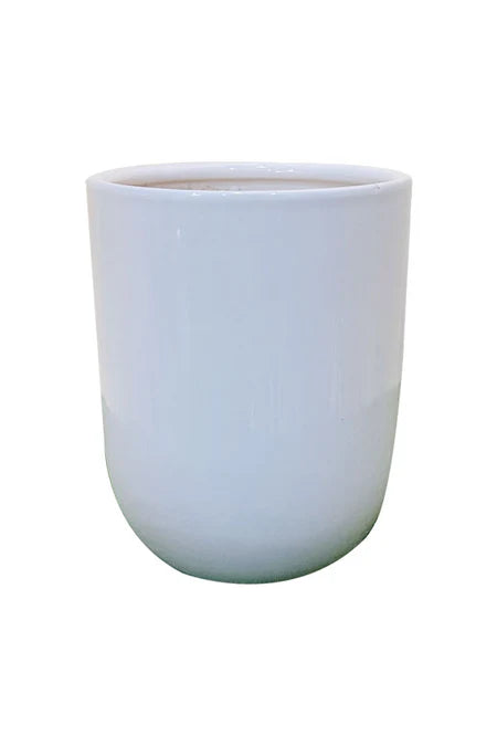White Ceramic Pot - Large - Eco-Friendly Home Decor