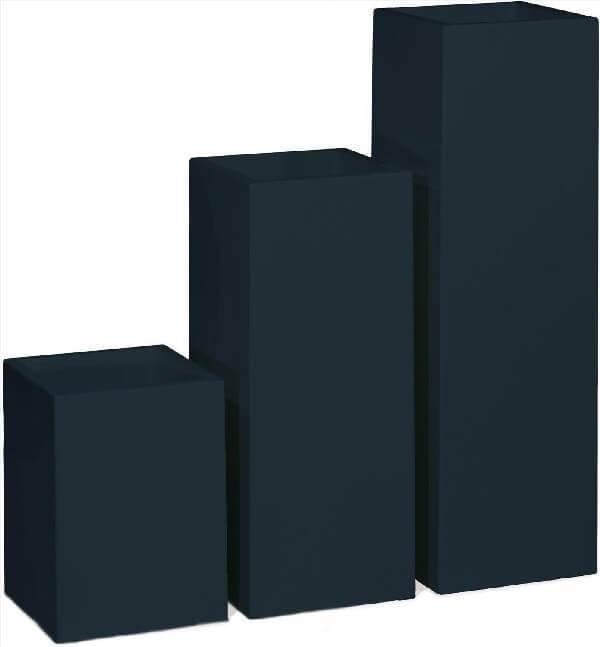 Rectangular Planter Matte Black Fiberstone